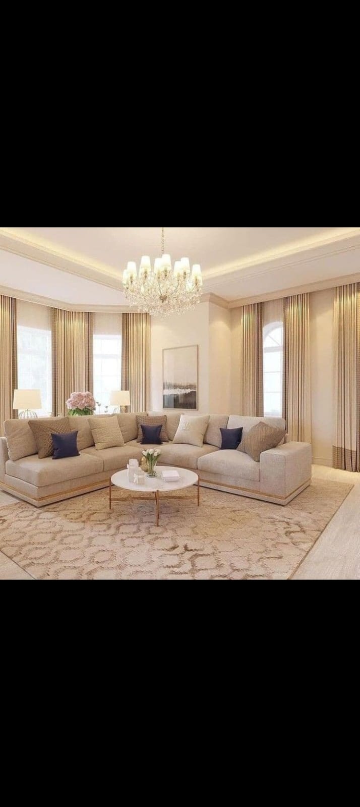 Elegant wavy curtain installation